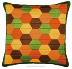 Coussin long point hexagones