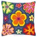Coussin fleurs multicolores