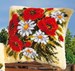 Coussin point noué Bouquet champêtre