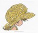 Chapeau jaune et pois blancs