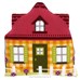 Coussin forme Maison jaune