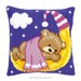 Coussin ourson sur la lune rose