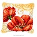 Coussin point noué déco anémones