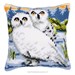 Coussin chouettes en hiver