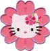 Motif thermocollant Hello Kitty Portrait fleuri