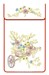 Cache torchon La brouette fleurie sur toile coton ecru