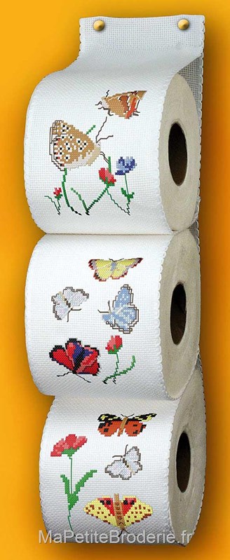 Range Papier Toilette aux multiples papillons - Supports à Broder - Range  papier toilette - Supports à Broder sur MaPetiteBroderie - Vente de  Supports à Broder Range Papier Toilette aux multiples papillons 