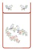 Cache torchon Les msanges sur toile coton ecru