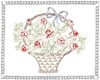 napperon Panier de roses Bord dentelle