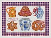POTS ET GATEAUX sur toile aida 7.0