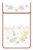 Cache torchon Les cygnes sur toile coton blanc