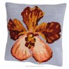 Coussin orchidée orange