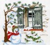 Fentre hiver sur toile aida 7.0