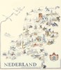MAP OF HOLLAND sur toile Etamine 10.5 fils