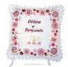 Coussin mariage fleurs roses