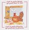 La poule brune sur toile aida