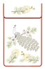 Cache torchon Le paon sur toile coton ecru